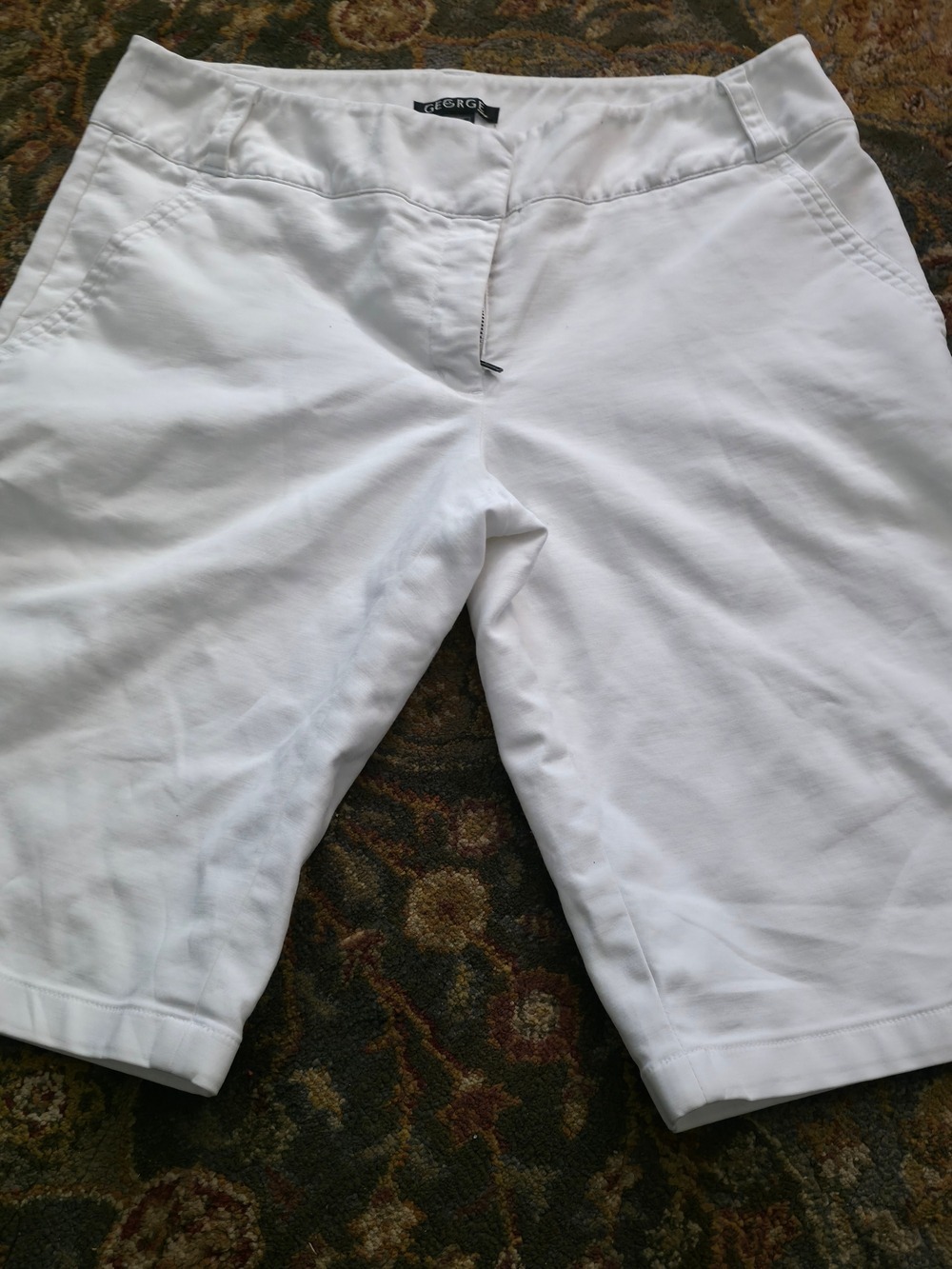 4/$25 Deal! White Bermuda Shorts with Front Pockets